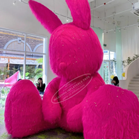 Lapin gonflable géant mignon rose avec peluche soufflante personnalisée pour la décoration
