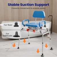 Mateside Chaise de bain coulissante réglable Équipement de douche pour personnes handicapées pour personnes âgées Chaise de sécurité pour salle de bain
