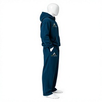 Ensemble de survêtement homme grande taille personnalisable avec logo, effet délavé, strass, en coton épais 100%