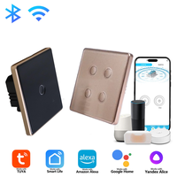 Interrupteur mural intelligent WiFi EU/UK à écran tactile concave avec cadre en aluminium – Produits électriques de luxe pour la maison intelligente
