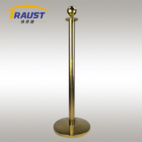 Traust Poteaux de guidage métalliques pour files d'attente, avec barrière en corde de velours or et rouge, pour la gestion des files et le contrôle des foules