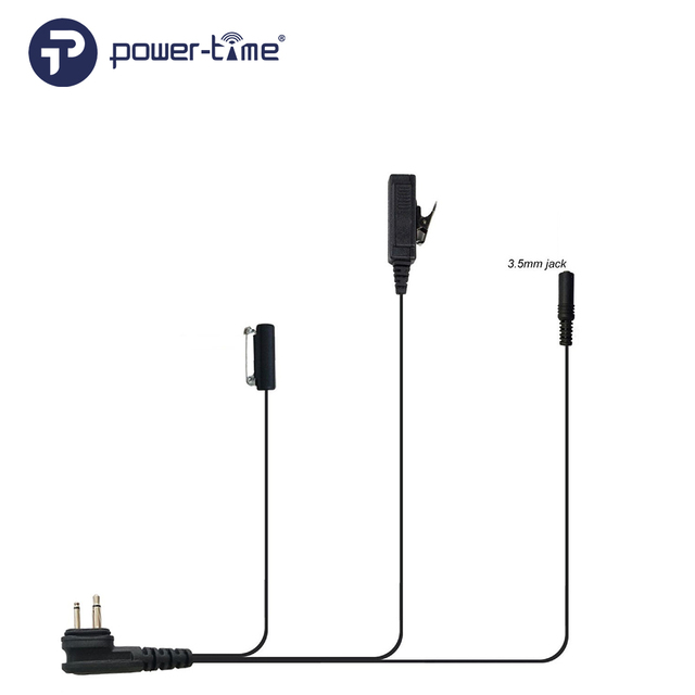 Power Time PTE-885T 3-Wire Security Earphone with Replaceable Tube and 3.5mm Jack for Two Way Radios