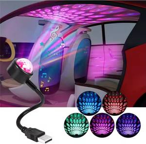 Lampu Proyeksi Efek Panggung Musik Ritme Mini USB LED Pesta Disko <span class=keywords><strong>DJ</strong></span> Lampu Panggung Dekorasi Mobil Suasana Lampu Malam - Product Image 1