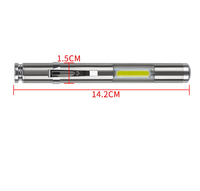 QXMOVING Lampe torche portable mini stylo avec clip et lumière laser rouge