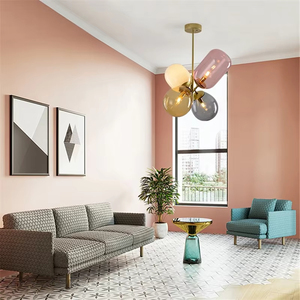 आधुनिक एलईडी लैंप रंगीन ग्लास गुब्बारे बच्चों के बेडरूम डाइनिंग लिविंग रूम एसी लटकाने वाले कमरे एसी लटकाने वाले प्रकाश - Product Image 3