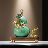 Sculpture de table en céramique en forme de gourde 26x23x11 cm, décor porte-bonheur pour entrée, armoire, bureau, hall d'hôtel, cadeau d'affaires DDP