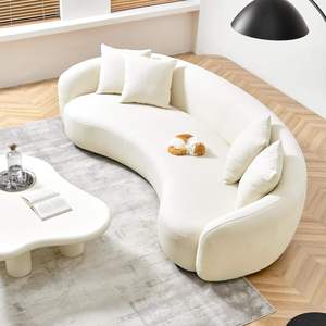 Sofá Modular Curvo Contemporáneo de Tres Plazas, Ajustable, Tapizado en Terciopelo, Estructura de Madera Sólida, para Apartamentos Urbanos - Product Image 5