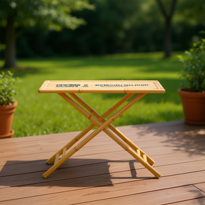 Mesa Plegable de Bambú para Exteriores, 43.3x21.7x29.5 Pulgadas, Muebles Rústicos para Patio - Product Image 2