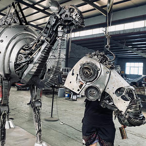 فن المعادن الخردة على الطراز الصناعي ديكور جمل ميكانيكي كبير ستيم بانك روبوت نحت جمل - Product Image 4