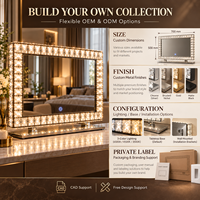 Cermin Rias LED Art Deco Mewah dengan Kristal dan Berlian untuk Kamar Mandi, Cocok untuk Hadiah Ulang Tahun atau Pernikahan