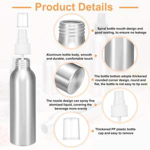 Free Sample Aluminium <b>Spray</b> Cosmetic Bottle 30ml 1oz 50ml 100ml Portable Aluminum Fine Mist Packaging Bottle - Product Image 5