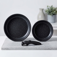 Ensemble de poêles en céramique GiPP antiadhésives avec poignée amovible, compatibles lave-vaisselle et four, compatibles avec toutes les plaques de cuisson