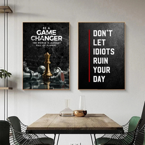 Peinture sur toile inspirante avec lettres noires <span class=keywords><strong>et</strong></span> blanches, citations motivantes, affiches <span class=keywords><strong>et</strong></span> impressions, art mural pour la décoration de bureau <span class=keywords><strong>et</strong></span> de la maison - Product Image 4