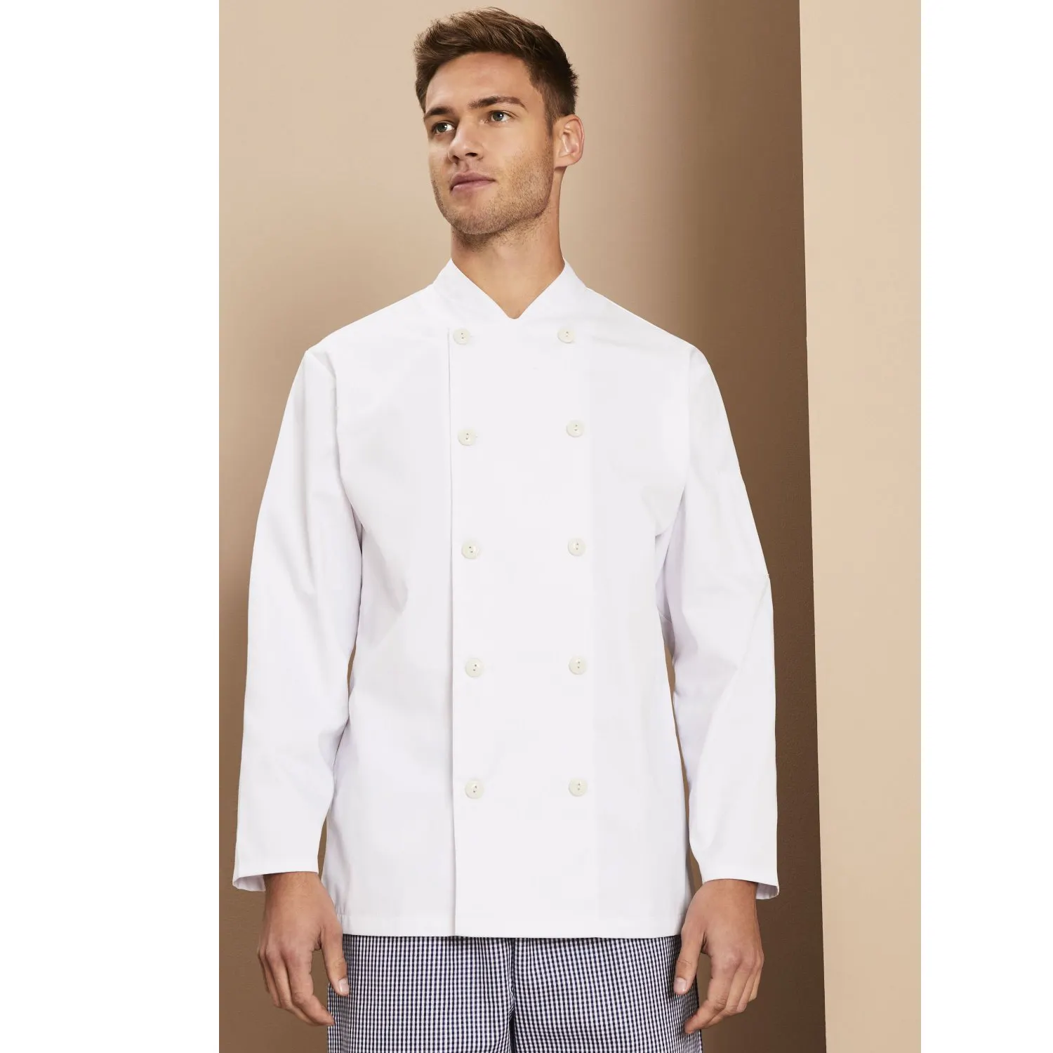 Chef Custom LOGO Five-star Hotel Chef Coat Universal Classic White V-neck Chef Coat Jacket