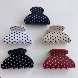 Solid Color Black White Polka Dot 6cm Acetate Hair Clip Women Elegant Half Hair Claw Girl Style Red <strong>Navy</strong> Blue Hair <strong>Accessory</strong> - Product Image 2