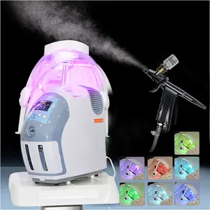 Spa-Ausrüstung 7 Farben LED-Lichttherapie Oxygen ation Face Dome Hautpflege Hydra Oxygen Facial Machine mit PDT-System
