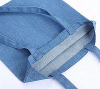 Tas Belanja Kanvas Daur Ulang Grosir 100% Katun Warna Solid Denim dengan Logo Kustom