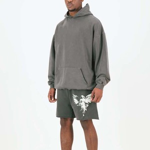 Conjunto de Sudadera con Capucha y Pantalones Cortos para Hombre, Chándal de Algodón, Ropa Deportiva Informal - Product Image 1