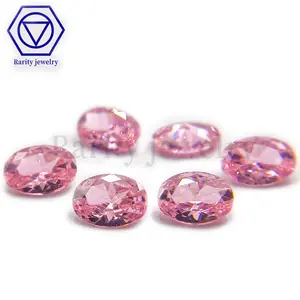 Редкий Высококачественный овальный синтетический циркон, свободный драгоценный камень, розовый цвет, кубический цирконий, Шарм для изготовления ювелирных изделий