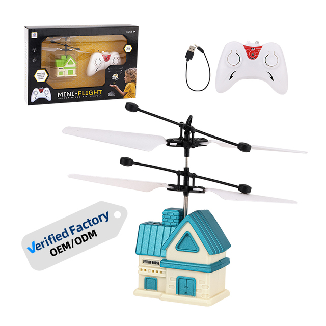 Infrared Induction Mini RC Aircraft Toys Sensing Helicopter Dual Mode Handle Remote Control Flying House