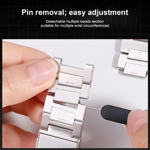 Eraysun traspirante per <span class=keywords><strong>Apple</strong></span> <span class=keywords><strong>Watch</strong></span> Ultra 3 2 genuino a forma di I-shaped meccanico stile I <span class=keywords><strong>Watch</strong></span> 11 <span class=keywords><strong>acciaio</strong></span> per <span class=keywords><strong>Apple</strong></span> <span class=keywords><strong>Watch</strong></span> Band di lusso - Product Image 2