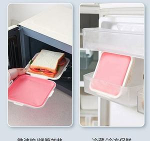 Boîte de conservation portable en plastique pour sandwichs, pain, micro-ondable, hermétique, écologique, pour étudiants et bureaux, vente en gros - Product Image 2