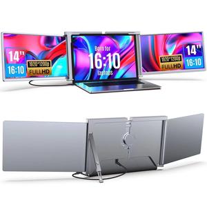 2023 Nâng Cấp Màu Đen Friday Tốt Nhất Bán Xách Tay Màn Hình 14 Inch 16:10 Màn Hình Máy Tính Xách Tay Extender Chia Ba Màn Hình - Product Image 1