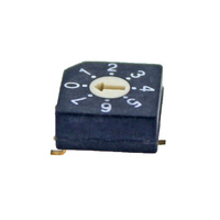 Interruptor Rotatorio DIP de 10 Posiciones para Montaje Superficial, Código SMD, Circuito SPST, Certificado RoHS, Paso de 2.54mm, Negro, 20000 Pasos, Vida Útil Eléctrica