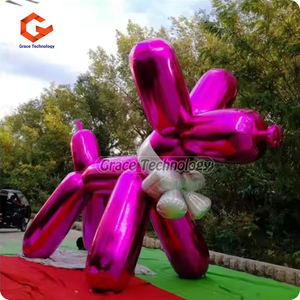 אירוע קישוט צד פרסום אביזרים ענק סגול מראה מתנפחים כלב בלון לשקף דגם כלב בעל חיים מתנפחים - Product Image 1