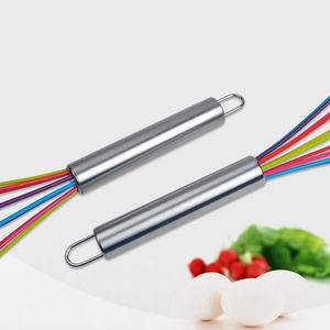 2024 nouveau Design outil de <span class=keywords><strong>cuisine</strong></span> coloré Silicone oeuf <span class=keywords><strong>fouet</strong></span> et batteur matériau métallique Durable - Product Image 5