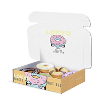 Boîte pliante en papier 1 pièce LOKYO, design personnalisé de Noël, pour brownies, beignets et pâtisseries, avec lamination mate, pour usage alimentaire