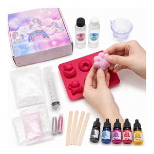Beginner Friendly Squishy Art Set Easy <b>Blend</b> Soft Silicone Character Moulds Dye <b>Bottles</b> Flocking Powder Wooden Mixers - Product Image 4