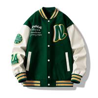 Blouson universitaire matelassé personnalisé pour homme avec patchs brodés, style baseball et basketball, épais, pour le travail et le streetwear