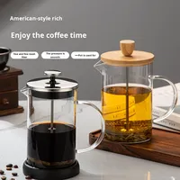 Cafetière à piston en verre borosilicate écologique et acier inoxydable 304, infuseur à thé, design européen moderne, préparation manuelle