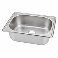 Évier de cuisine TADT Premium en acier inoxydable brossé, design moderne, à poser, rectangulaire, avec robinet