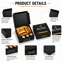 Boîte alimentaire à emporter personnalisée avec compartiments, contenant en carton jetable pour sandwich, frites et sauce.