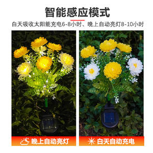 Lumières de jardin de lotus de <span class=keywords><strong>neige</strong></span> à énergie solaire Décor LED réaliste pour pelouse Patio résistant aux intempéries Économie d'énergie - Product Image 4