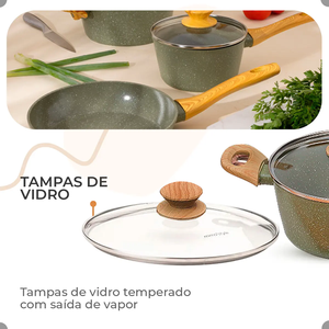 Ensemble de casseroles de haute qualité en céramique moderne, revêtement antiadhésif, 14 pièces, en alliage d'aluminium, compatible induction, passe au lave-vaisselle - Product Image 6