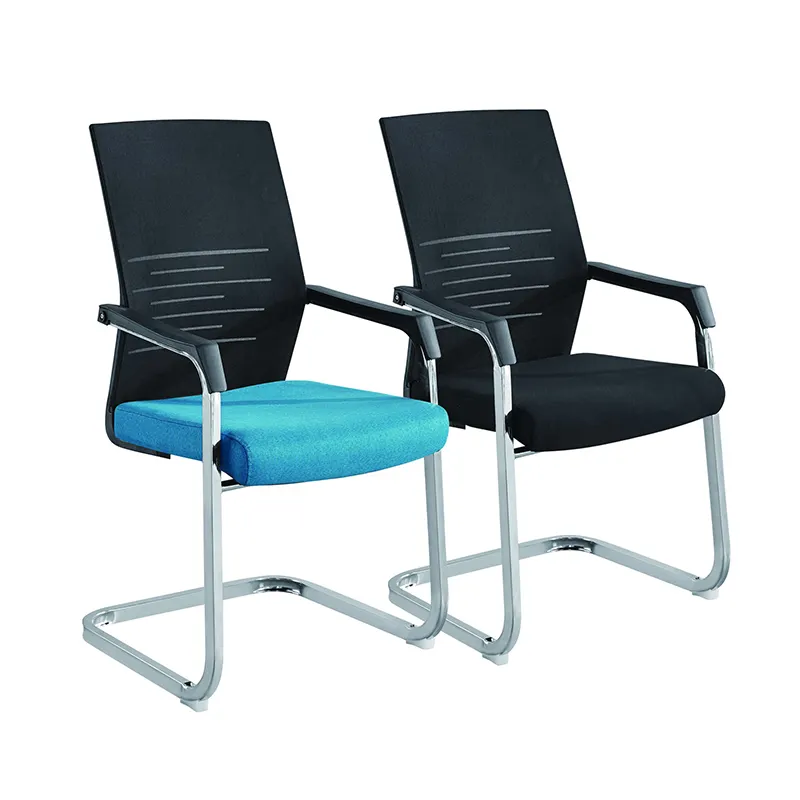 Chaise de bureau ergonomique et moderne, mobilier avec dossier haut, accoudoir fixe en tissu avec cadre métallique, design de haute qualité, bon marché