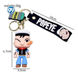 Llavero 3D de moda con figuras de acción mini de Popeye, Marinero Olíva y <span class=keywords><strong>Bluto</strong></span>, de PVC y silicona, lindos, kawaii y creativos, de Ganyuan, al por mayor - Product Image 2