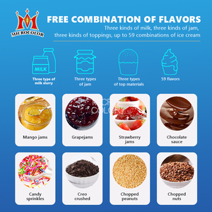Robot bán kem tự động thương mại 3 hương vị Thành phần sữa Mềm phục vụ Máy bán kem tự động - Product Image 5