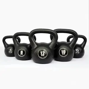 Ketel warna-warni bell Gym kebugaran besi cor Logo kustom bobot Neoprene kettlebell untuk latihan tubuh