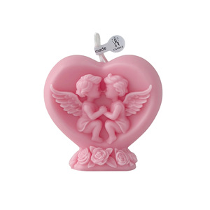 Heart Shape Angel Embossed Scented <b>Candle</b> Handmade Relief Wax <b>Candle</b> for Wedding <b>Valentine</b> Table Decor Gift - Product Image 5
