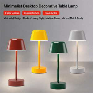 Lampe de bureau moderne minimaliste en métal, lumière d'ambiance de bureau, petite veilleuse de chevet pour chambre à coucher, LED flexible, écologique - Product Image 4