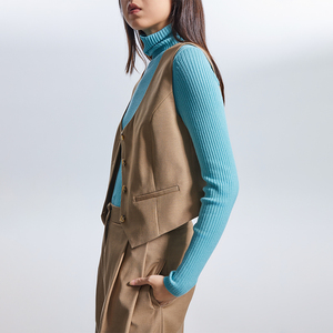 Vêtements de marque pull à col roulé pour femmes pull en tricot à manches longues sous-vêtements de base hauts pulls à col roulé - Product Image 2