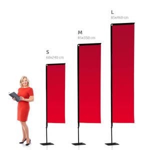 Bandera rectangular personalizada, asta de bandera de 5m con base de agua, bandera de playa Oriflamme con soporte y asta de bandera telescópica <span class=keywords><strong>para</strong></span> publicidad - Product Image 2