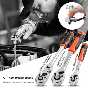 ด้ามจับวงล้อ 1/4 3/8 1/2 นิ้ว เหล็กโครเมี่ยมวาเนเดียม เครื่องมือซ่อมรถยนต์ - Product Image 5