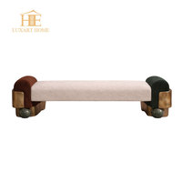 Ensemble de canapé trois places en tissu velours incurvé de luxe moderne italien avec canapé-lit pour salon de villa