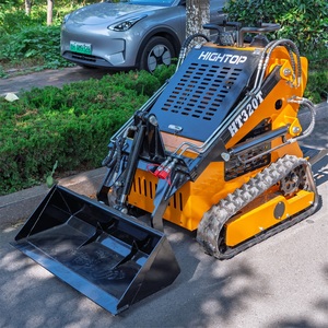 เครื่องจักรทำสวนและฟาร์ม HT320 มินิสกิดสเตียร์ ได้รับใบรับรอง EPA Euro5 รถไถเดินตามขนาดเล็ก พร้อมอุปกรณ์ตักดินด้านหน้า - Product Image 2