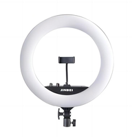 Penjualan Laris JINBEI EFR-36 Selfie Cincin Cahaya untuk Siaran Langsung Desktop Selfie Braket Lampu Cincin LED dengan Dudukan Ponsel